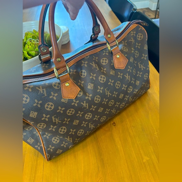 Brown Designer Monogram Tote Bag - Picture 1 of 9
